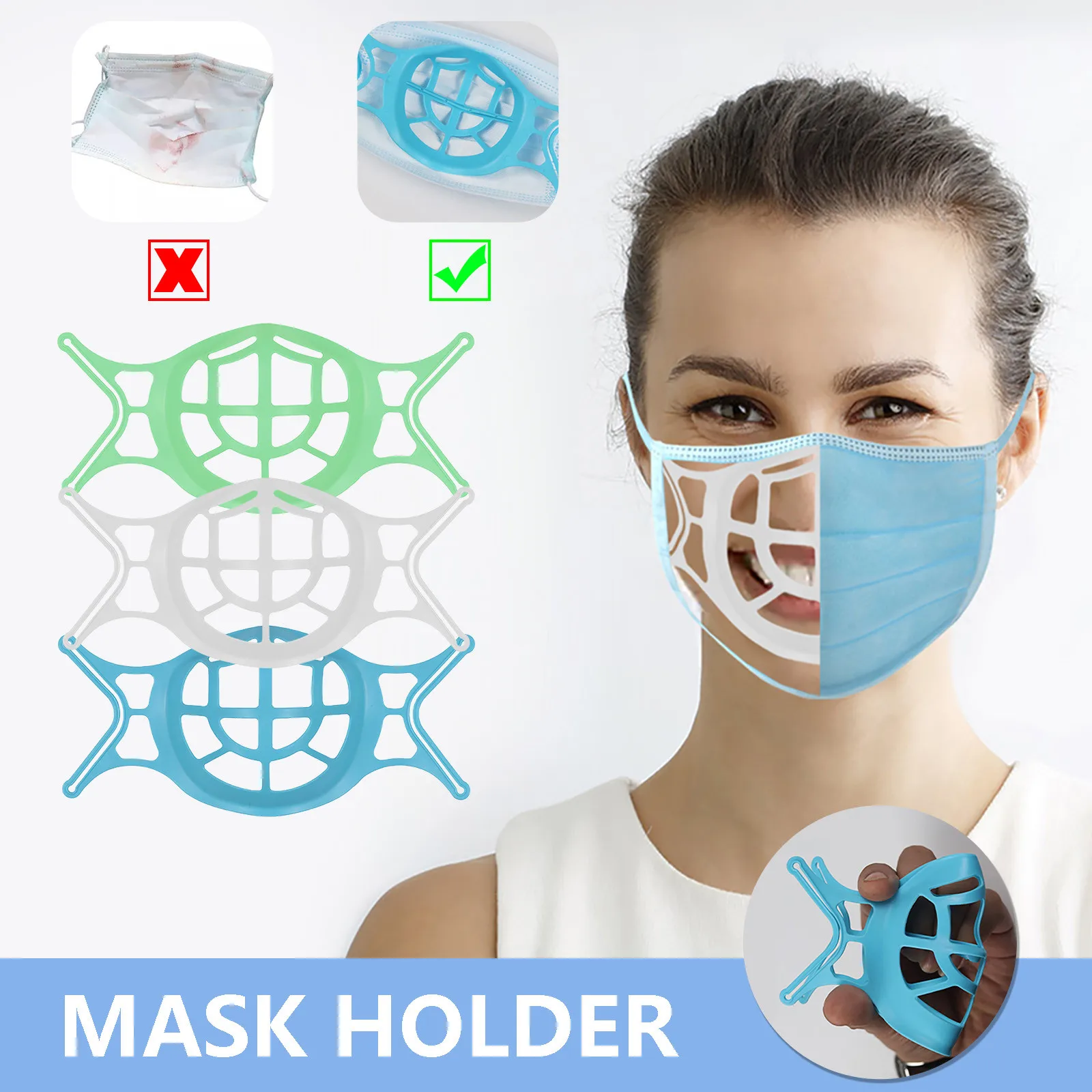 3D mask bracket Silicone face mask bracket 3D inner support frame outdoor dust-proof face protective