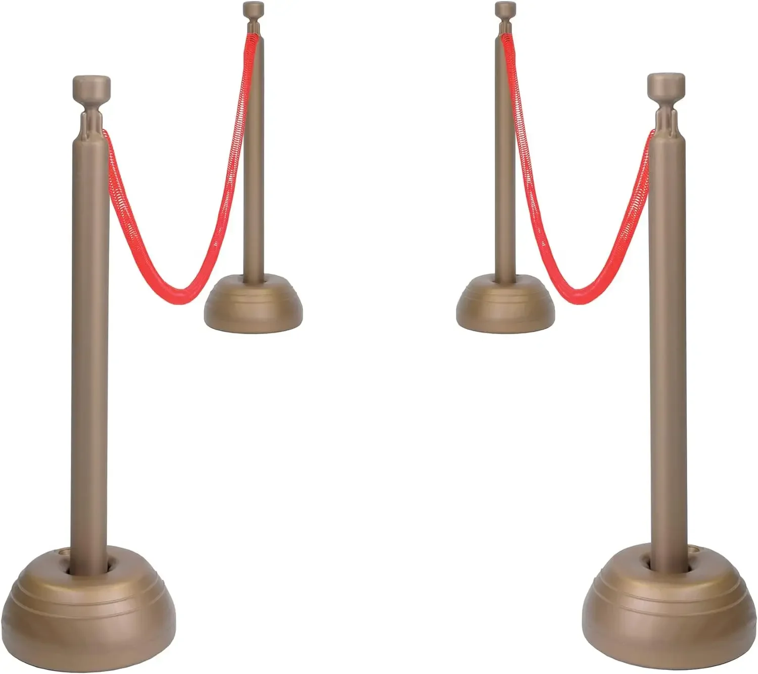 

Red Rope Stanchion Set Awards Night Decorations, VIP Party, Red/Bronze (Plastic)