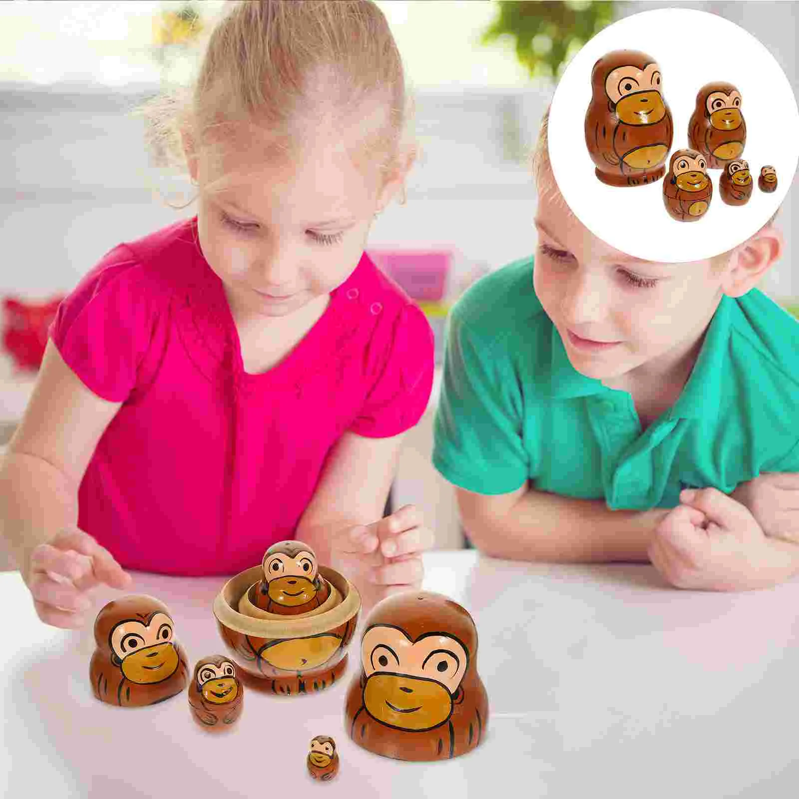 

Matryoshka Love Russian Nesting Dolls Wood Crafts for Kids Handcrafted Gift