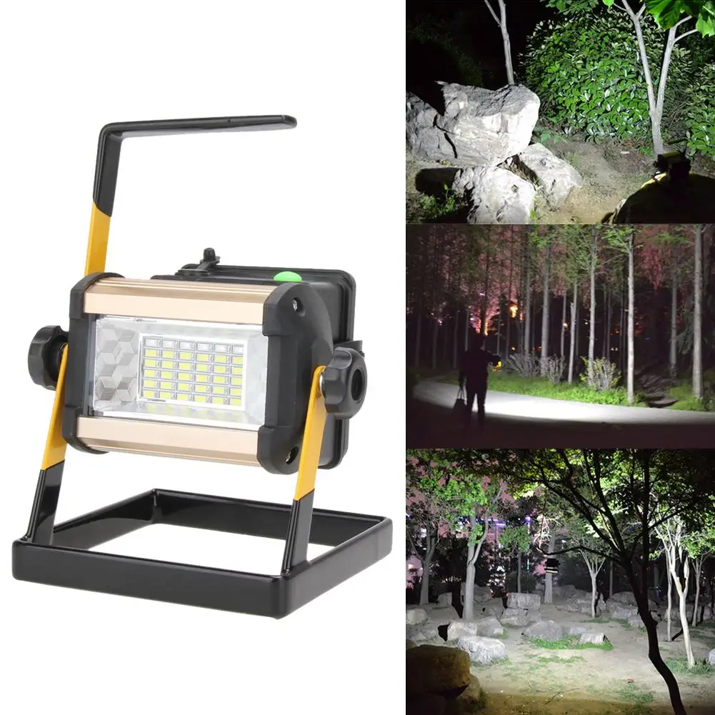 100W Cordless Rechargeable LED Flood Spot Work Light Lamp Camp Weather Resistant 