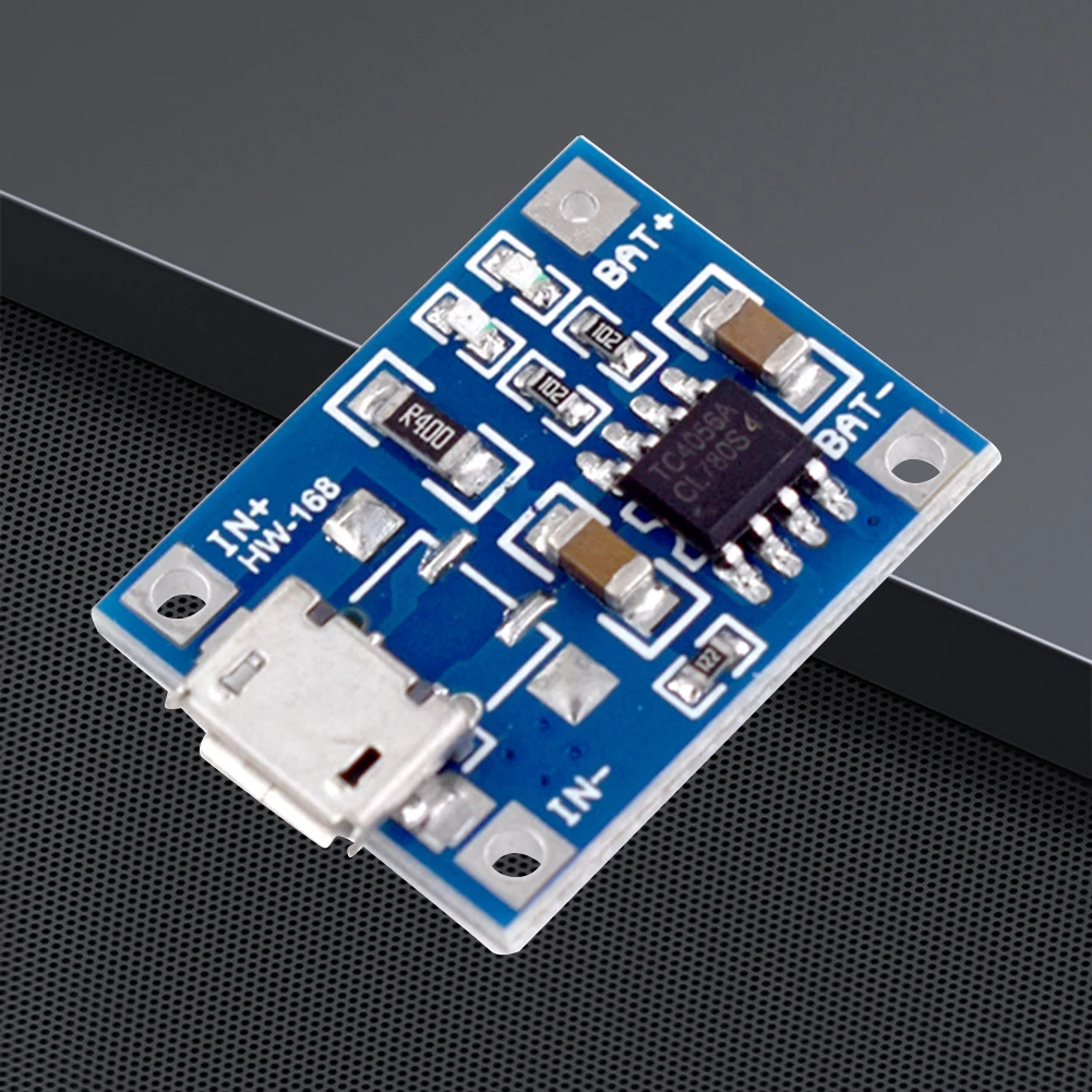 배터리 충전 보드 마이크로 USB 휴대용 배터리 충전기 패널 1A DC4.5-5.5V, 리튬 배터리용 표시등 포함