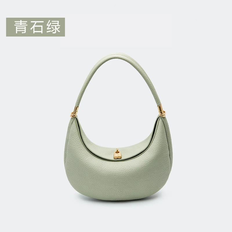 

Curved Moon Bag New Head Layer Cowhide Simple and Fashionable Crescent Bag Autumn/Winter Single Shoulder Underarm Women's Bag