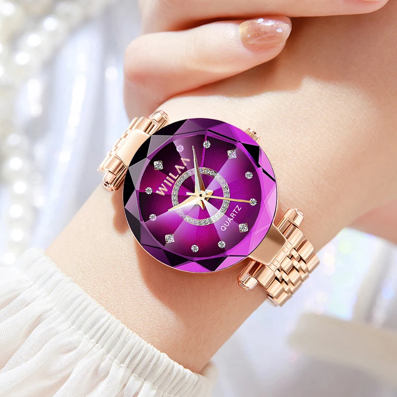 Stainless Steel Elegant Diamond Dial Ladies Wrist Watch Crystal Exquisite Women Watch For Relogio Feminino Women Wrist Watch 3