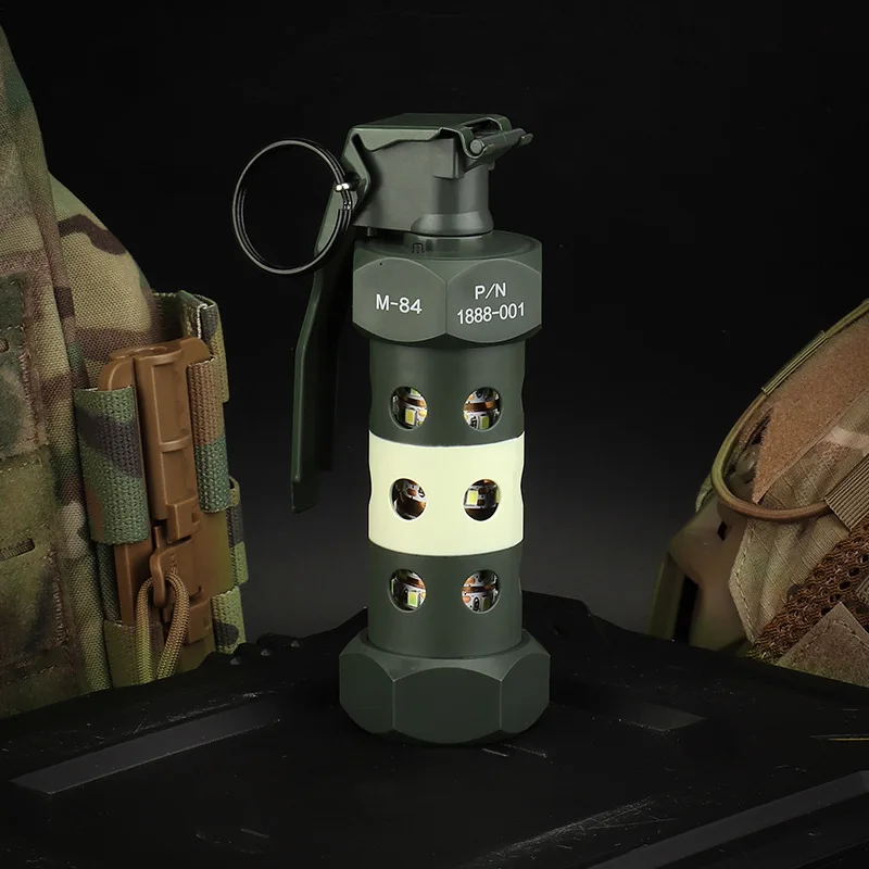 Outdoor Camping Light Tactical M84 Grenade Dummy Survival Strobe LED Lamps Imitation Model Cosplay Props Cosplay Military Gears