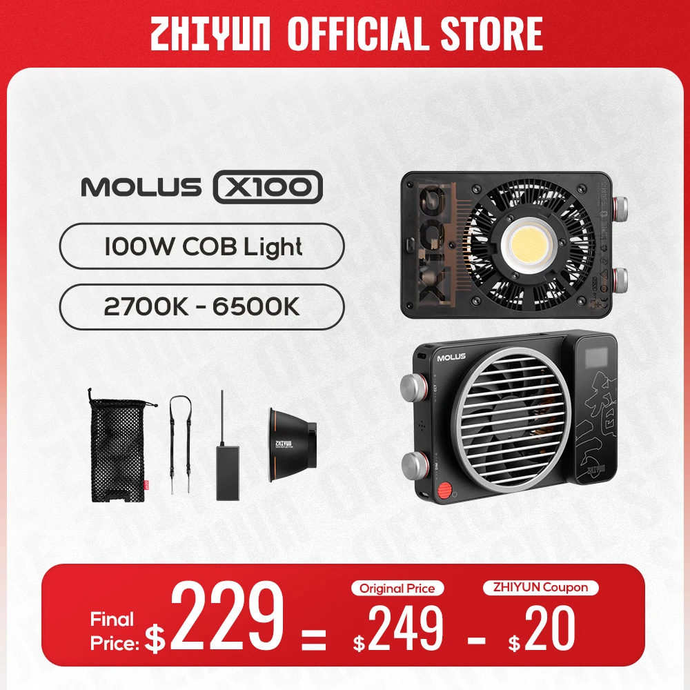 Zhiyun Ufficiale Molus X100 100W Cob Led Light Photography Lighting Video Light Video Shotting