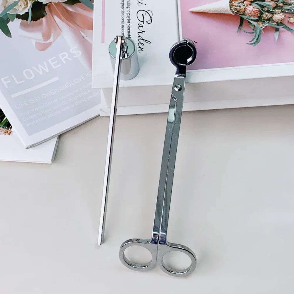 Candle Snuffer Wick Trimmer Candle Care Set Sliver Accessories Stainless Steel Extinguisher Tool for Lover candle wick trimmer candle snuffer