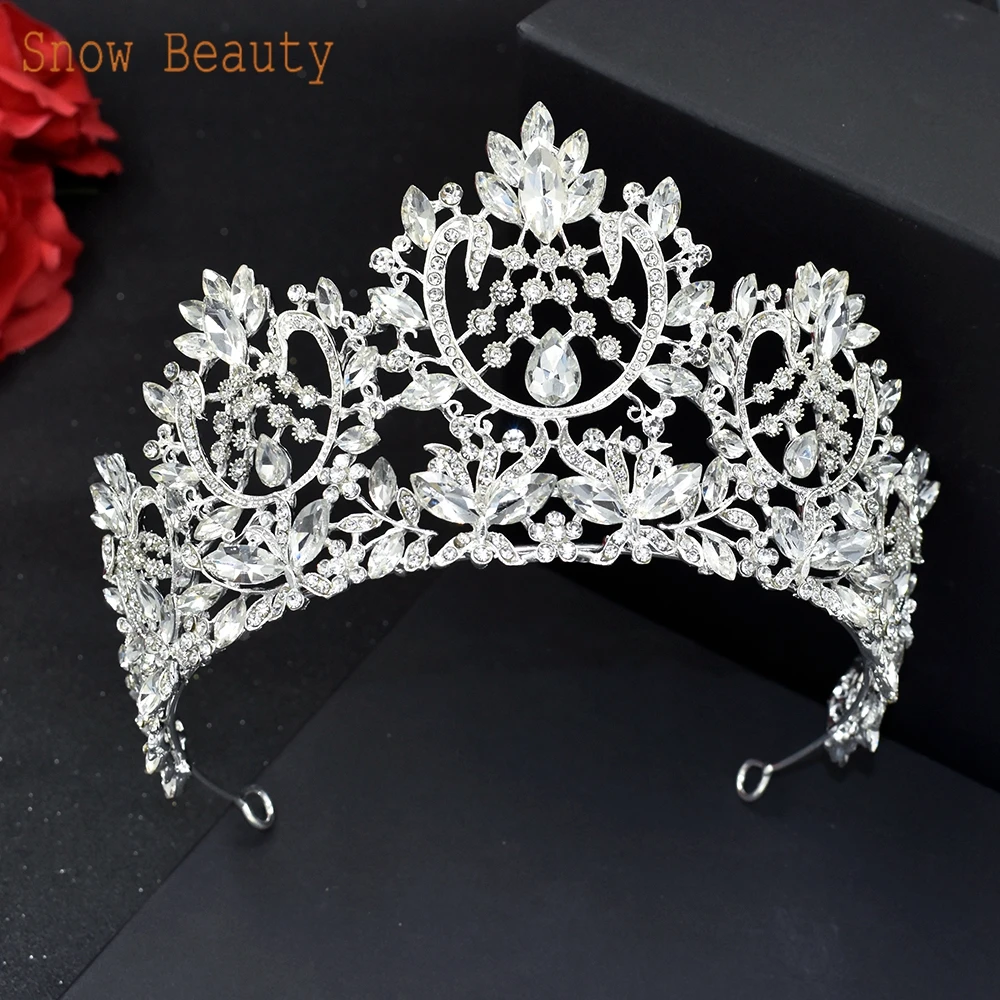 A67 Zircon Crown Bride Headwear Crystal Women Tiaras Rhinestone Wedding Headpiece Birthday Headband Pageant Hair Jewelry