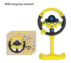 Infant Shining Interactive Steering Wheel Toy with Lights and Sound for Early Childhood Development (Upgrade-yellow long)