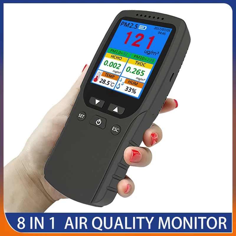 8In1AirQualityMonitorFormaldehydeDetectorProfessional