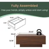 Modern Square Coffee Table with Storage, 35.43" Wood Coffee Table for Living Room Table Walnut, Fully Assembled 2
