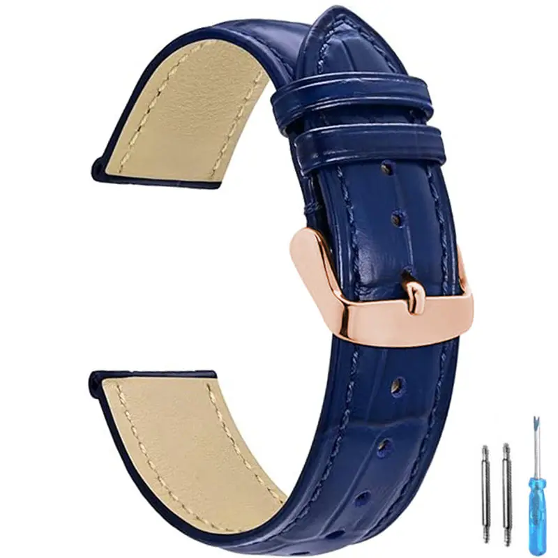 Premium Universal Leather Watch Strap for Men and Women - Elegant Replacement Watchband