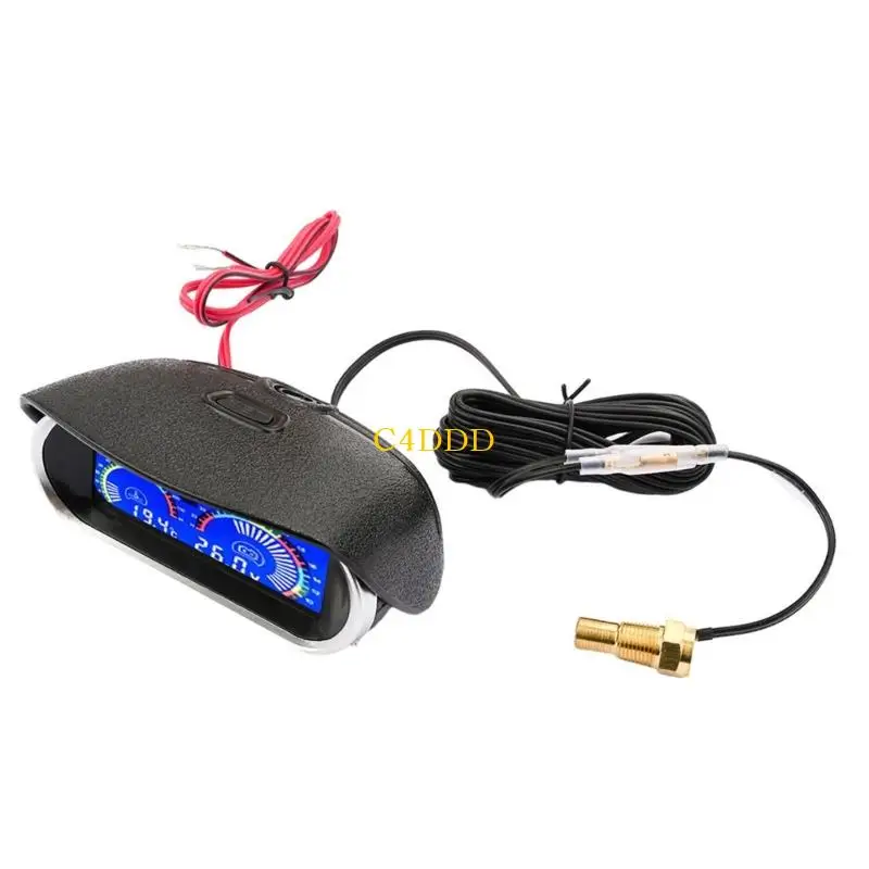 수온 및 자동차 전압 모니터링을 위한 C4DD 12V 24V LCD 디스플레이 게이지