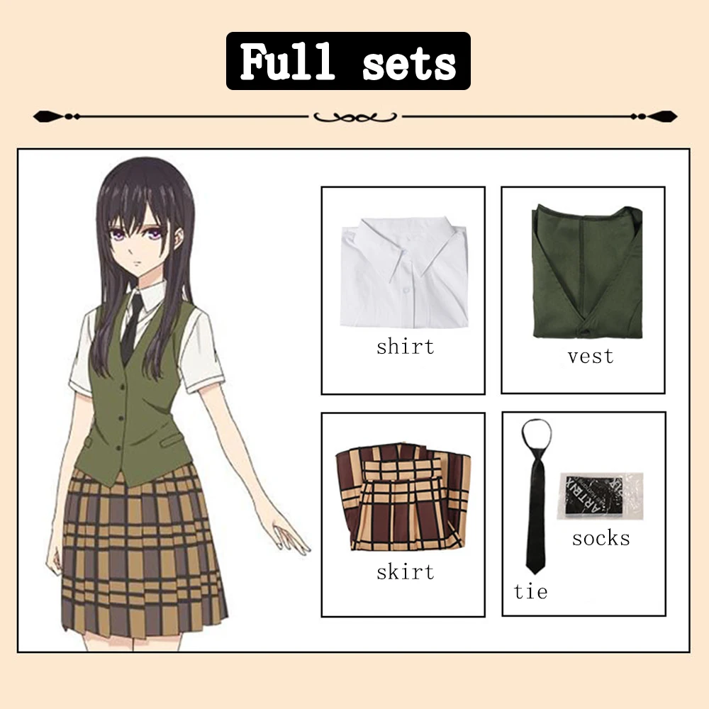Citrus-Inspired Yuzu Aihara School Uniform Cosplay Costume for Women