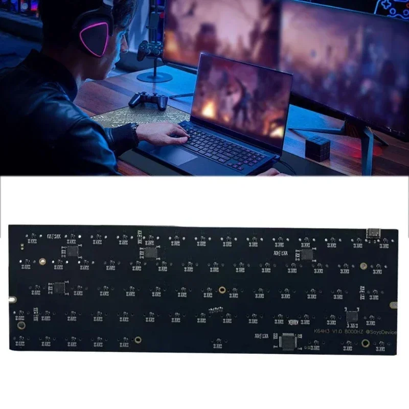 Sayodevice用磁気軸マザーボード、RGBアッパーランプ、5層キーを