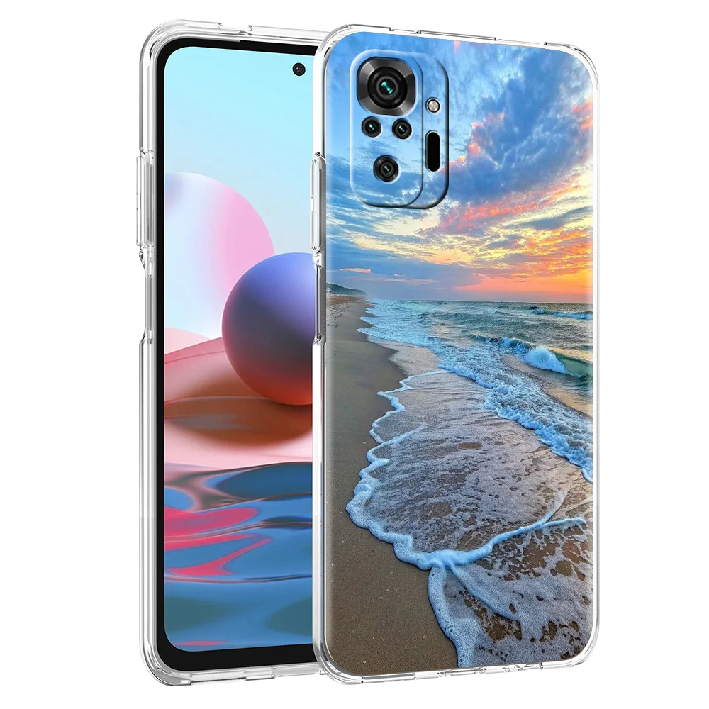 Seaside Wave Beach Pattern Soft TPU Phone Case