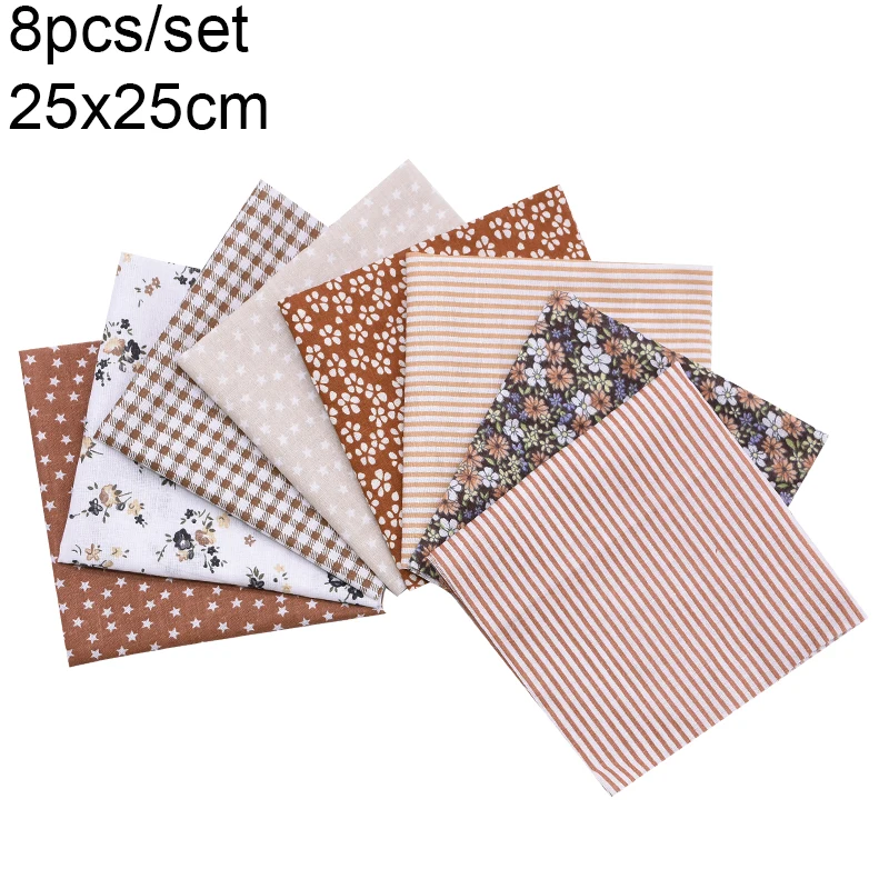 8pcs 25x25xm Brown