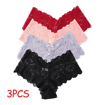 3 pezzi di mutandine trasparenti in pizzo sexy slip da donna vita bassa lingerie morbida comoda biancheria intima femminile ragazze intimo mutandine