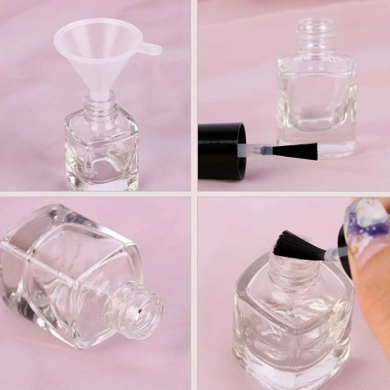 20pcs 5ml Refillable Nail Polish Bottles – Clear Glass Containers with Brush Cap and Fu... - SKU CBGS1810 - UGI Packaging