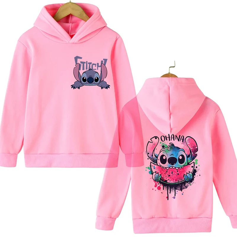 

90s Fashion Anime Stitch Hoodie Children Cartoon Clothes Kid Girl Boy Lilo and Stitch Sweatshirt Manga Hoody Baby Casual Top