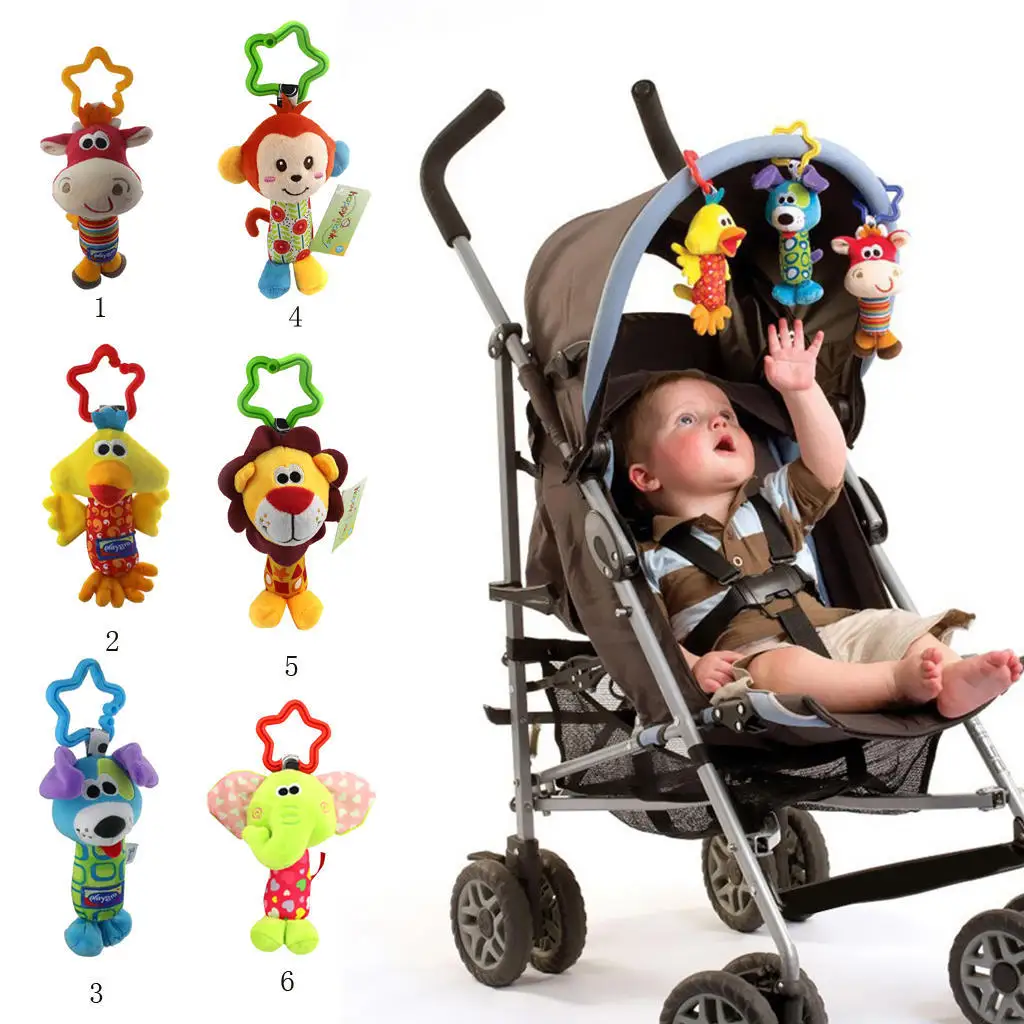 

Baby Kids Rattle Toys Cartoon Animal Plush Hand Bell Baby Stroller Crib Hanging Rattles Infant Baby Toys Gifts