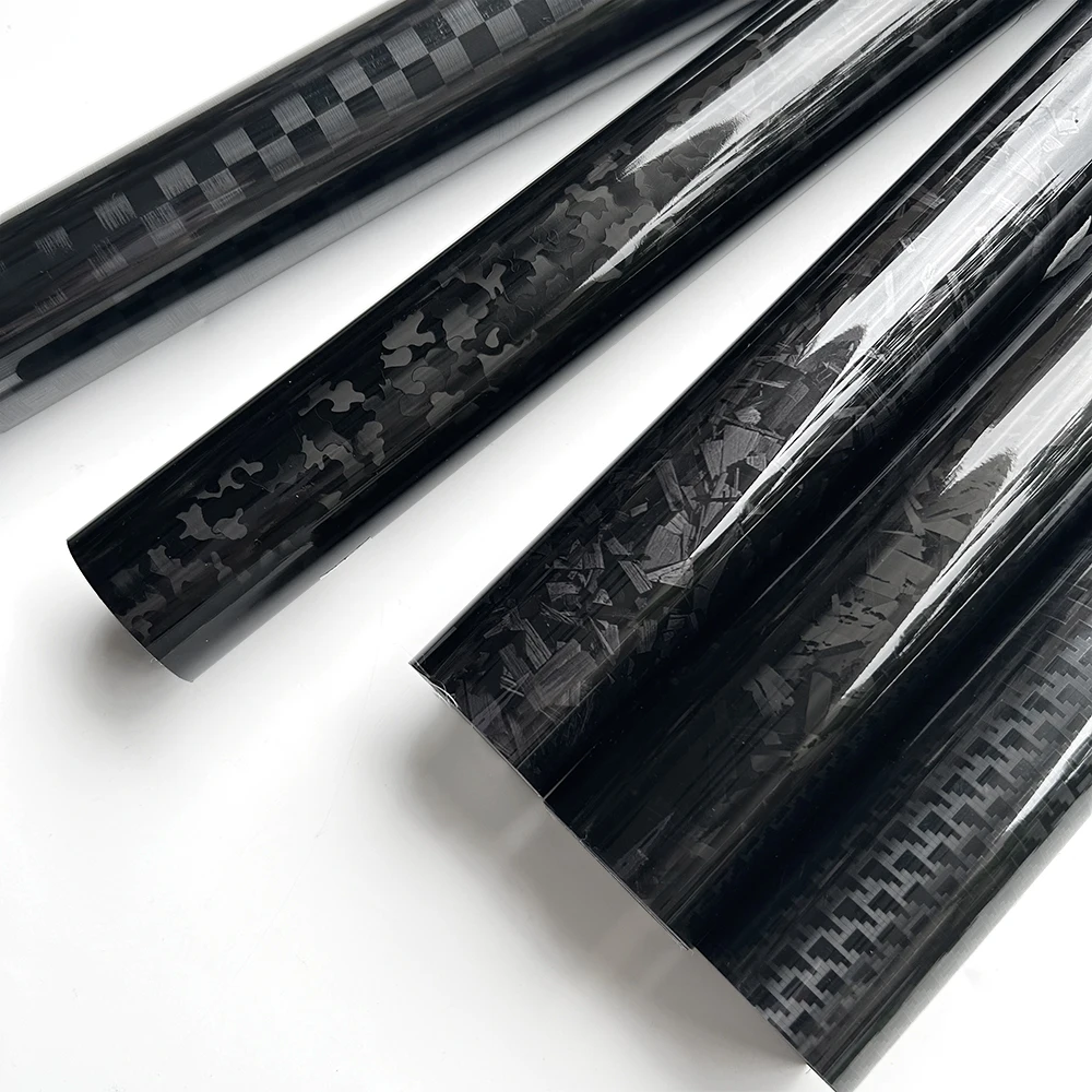 Forged Carbon Fiber Vinyl Wrap - Cosmic Checkered Design for Vehicle & Motorcycle Decoration