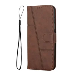 Leather Flip Phone Case with Magnetic Stand and Wallet Feature for Honor X9C Smart (Brown)