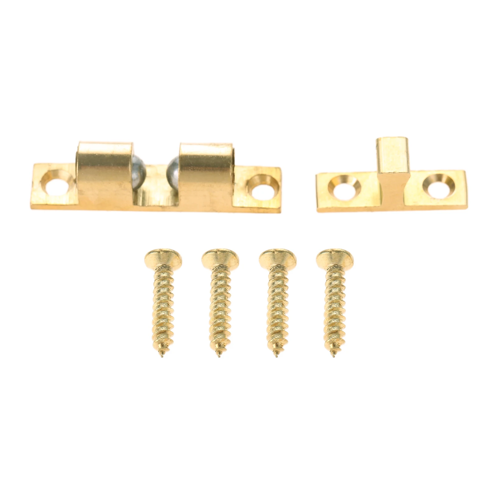Solid Brass Door Catch Adjustable Spring 2-Balls 35mm/1.38inch Furniture Doorstop Gold Latch w/screw Cabinet Door Drawer Closer