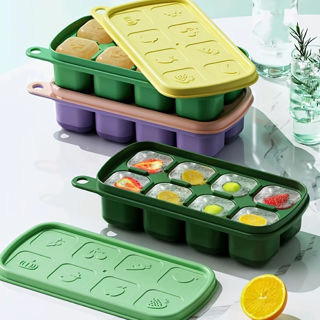 

Силиконовый контейнер для льда с крышкой, контейнер для хранения льда, бытовая пищевая коробка для пищевых продуктов, холодильник, домашние замороженные кубики льда