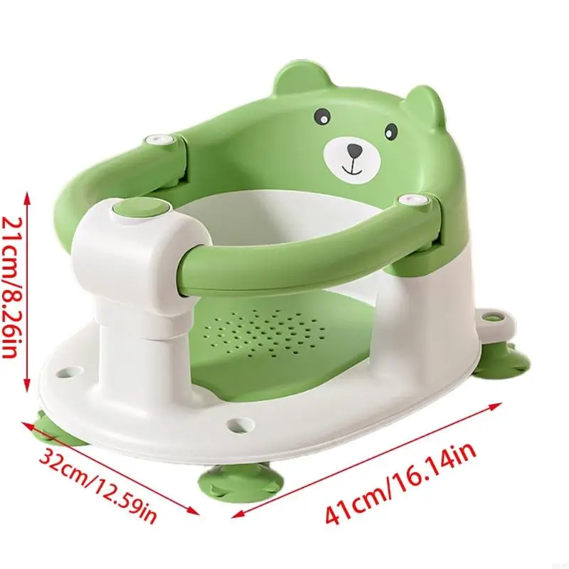 D0JC Nonslip Baby Bath Chair for Toddler Comfortable Infant Tub Shower Chair Stool