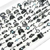 30/50pcs/Lot Wholesale New Design Black Spray Paint Finger Rings for Women Mix Style Party Decorate Bar Personality Jewelry Girl 2