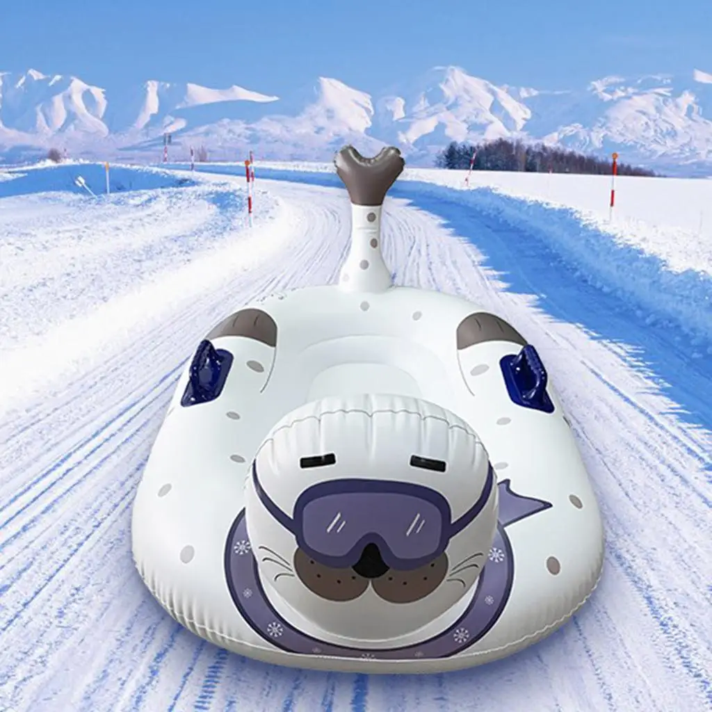 Inflatable Snow Tube Duty Freeze-Resistant 47\'\' Snow Sled Outdoor Winter