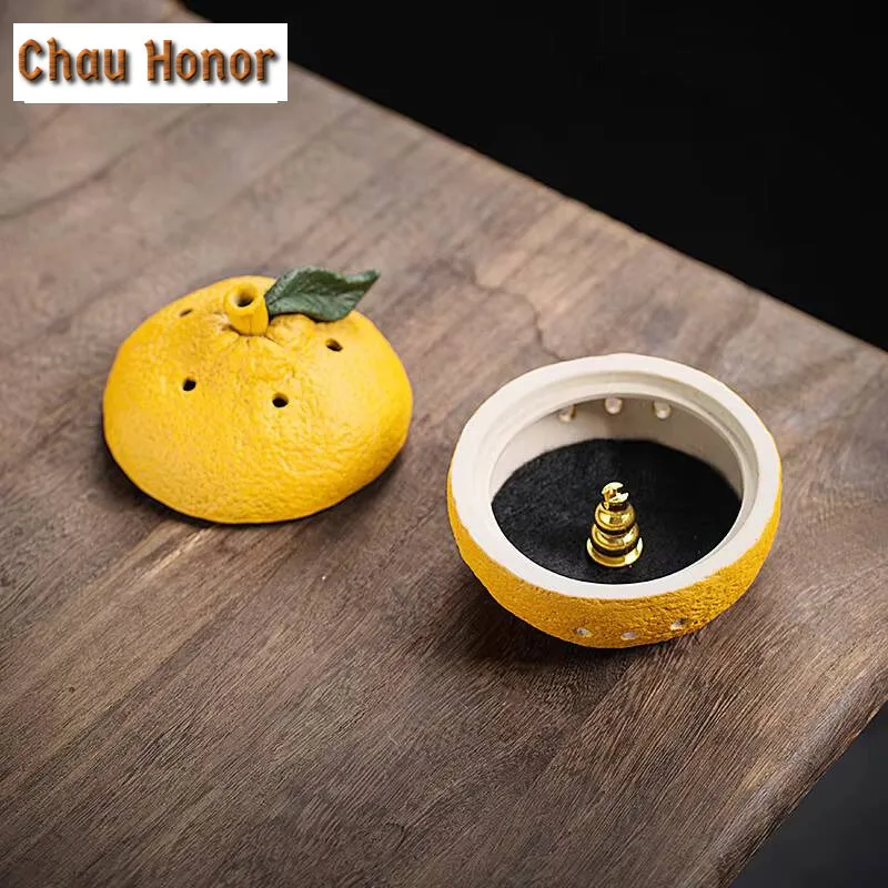 Great Lucky Incense Holder Ugly Orange Incense Burners Mosquito Censer Thurible Smell Distributor Tea Items Ornaments Room Decor