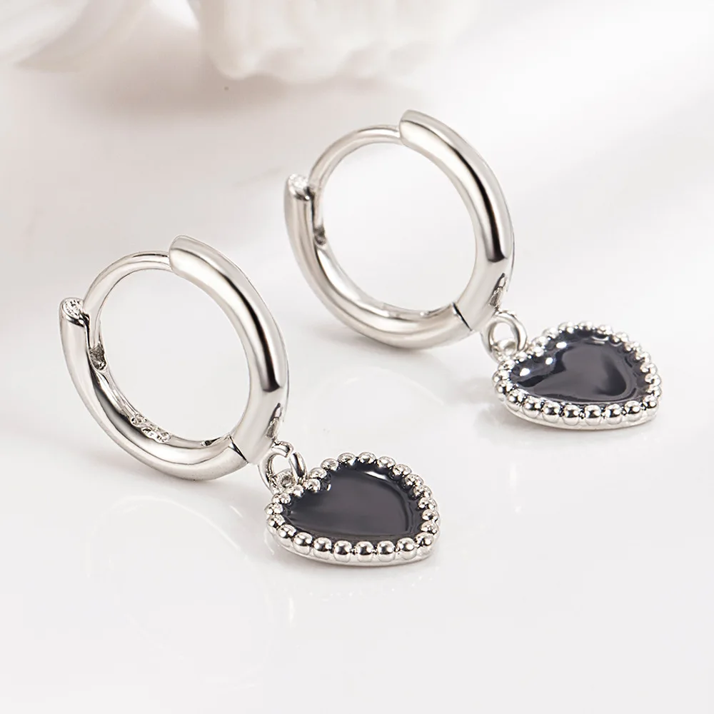 アクセサリー HUMAN MADE Heart Silver Earrings \"Black Buy Human Made Heart Earring 'Black' - HM27GD065 BLAC | GOAT