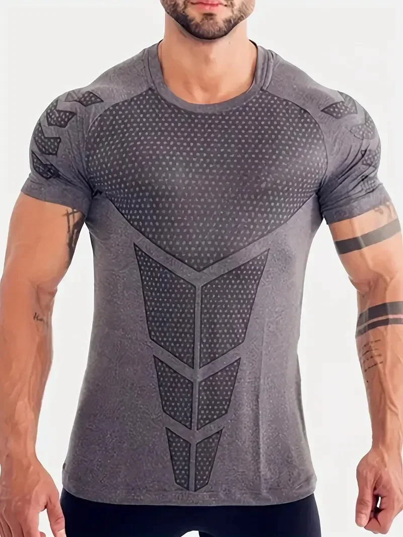 1 Piece Men's Creative Pattern Graphic Print Sports Outdoor T-shirt Breathable Quick Dry Short Sleeve Tees