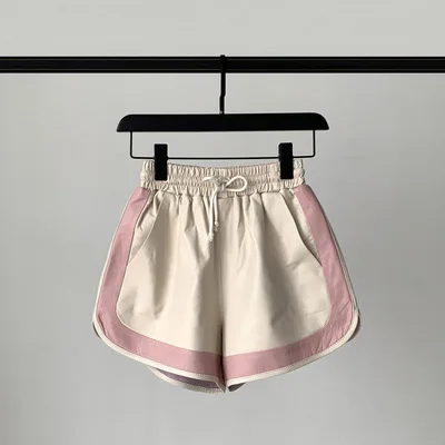 2023 Women New Genuine Sheep Leather Shorts Elastic Waist Drawsting Real Sheepskin Leather Shorts C1