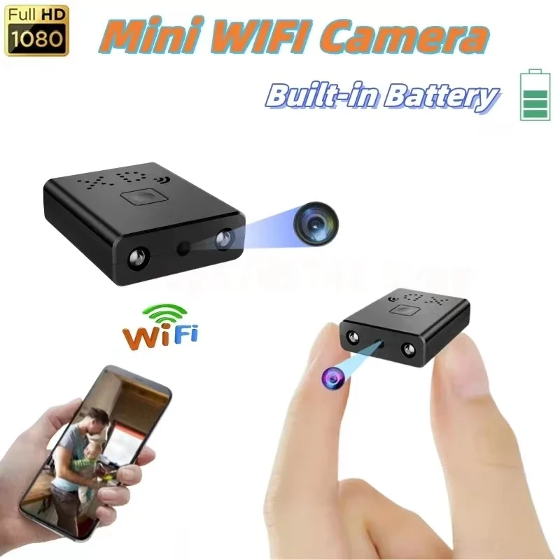 

Mini 1080P HD WIFI Camera Built-in Battery IR Night Vision Body Cam IP Remote Monitoring Camcorder Cam