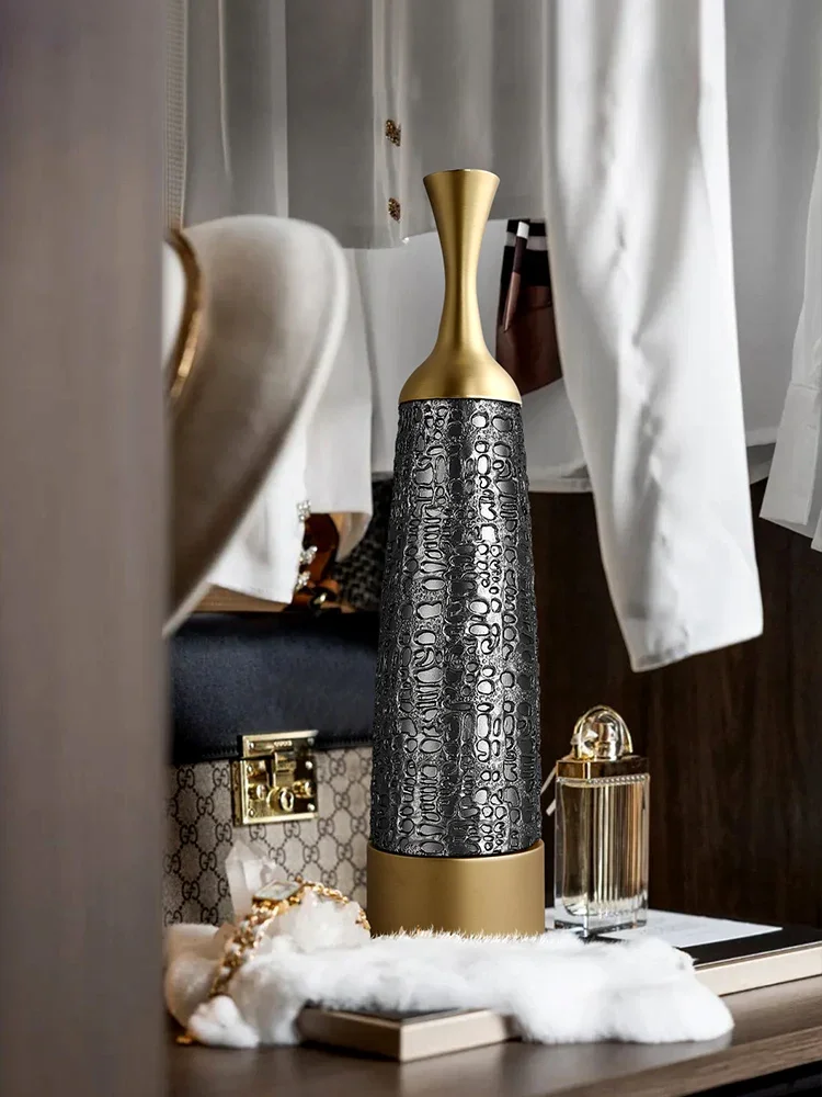 Thin Tall Vase Light Luxury Decoration Living Room Dry Flower Arrangement Simple Modern TV Cabinet Porch Home Soft Decoration 4