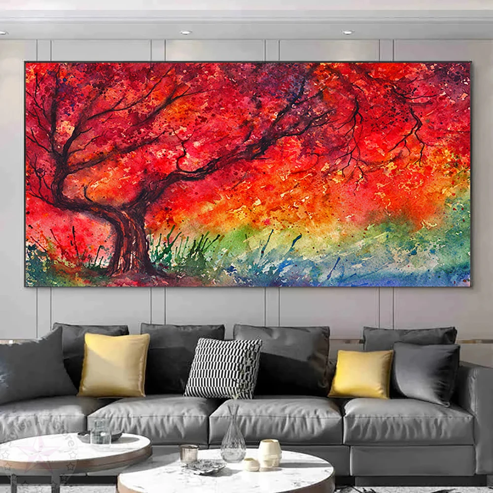 Abstract Art Red Tree Posters And Prints Art Hd Picture Wall Print