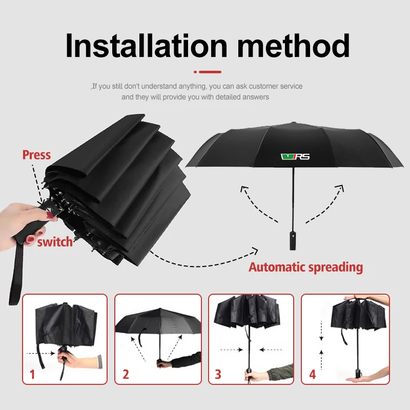 Car Automatic Folding Windproof Sunshade Umbrella Accessories For Skoda Octavia 2 3 Rapid Kodiaq Karoq Fabia Kamiq Superb MK3