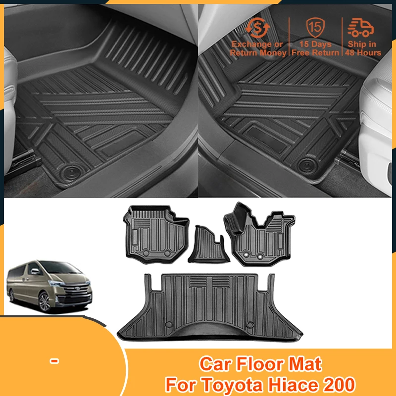 

1 компл. Для Toyota Hiace 200 аксессуары напольные коврики ТПЭ устойчивые к царапинам Нескользящие водонепроницаемые накладки на ножки