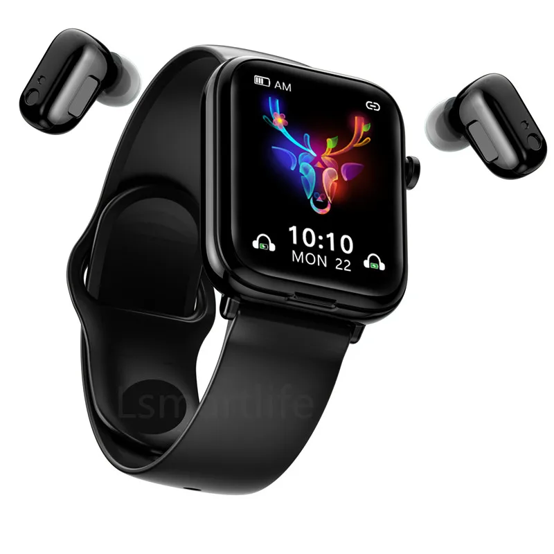 Smart Watch X8 TWS Bluetooth Earphone 2In1 Heart Rate Blood Pressure Monitor Sport Smartwatch Fitness Clock for Android IOS 