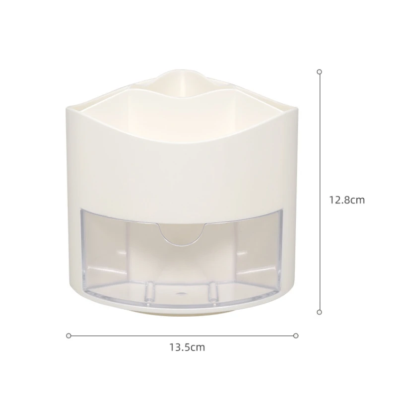 Pen Holder Cute Rotating Desktop Drawer Stationery Box Case School Office Desk Kawaii Storage Box Organizer Stickers