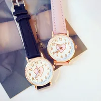 Nouveau mignon cadran en forme de coeur montre femme pour enfants femme étudiant montre de mode Simple petite amie orologio donna 3
