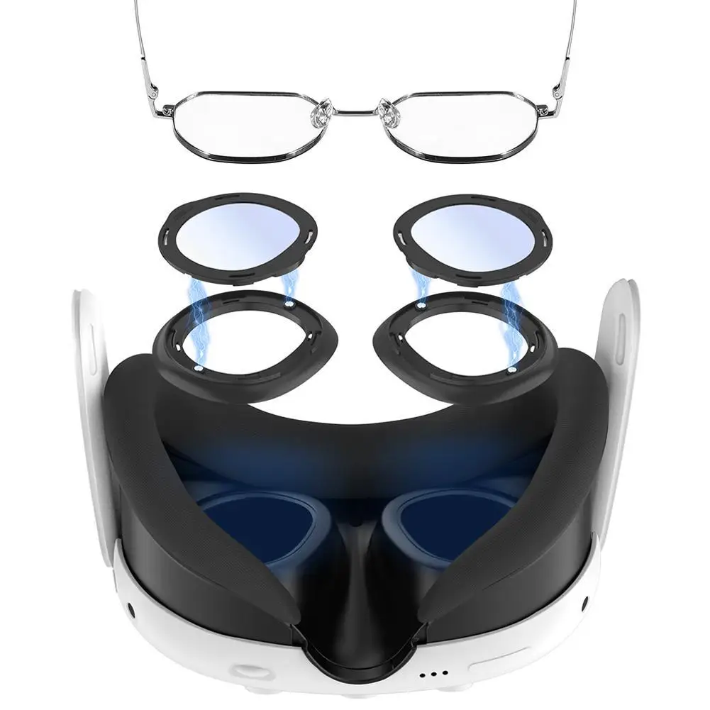 

Закаленное стекло для Meta Quest 3 VR, защита от голубого света, защита от царапин, с защитной рамкой для аксессуаров Quest 3