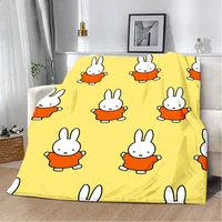 Hot Cartoon Cute Miffies Printed Blanket Picnic Blankets Warm Blanket Soft and Comfortable Blanket Home Travel Birthday New Gift 1