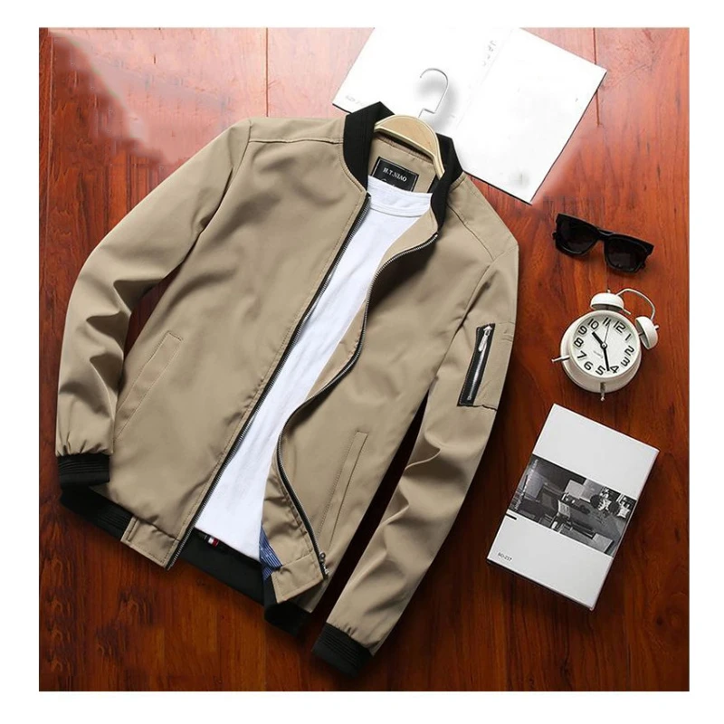 

Mens Jacket Casual Bomber Men Solid Streetwear Sport Hip Hop Slim Fit Pilot Jacket Male Cotton Outdoor Motorcycle Riding Coat