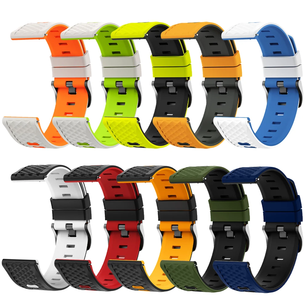 Versatile 22mm Sport Silicone Watch Strap - Enhanced Comfort & Style