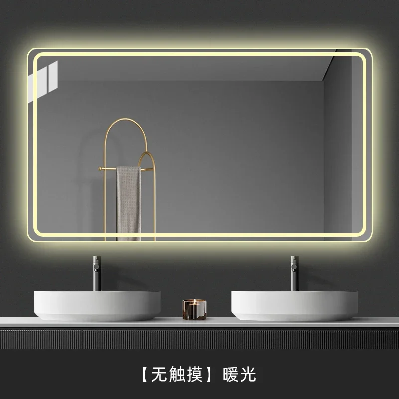 Rectangle Bluetooth Smart Bathroom Makeup Mirror WIth LED Light human body induction Anti-fog Backlight Wall Hanging Mirrors