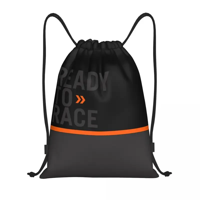 Custom Ready To Race Motocross Bike Drawstring Backpack Women Men Gym Sport Sackpack Portable Endurance Racing Training