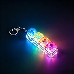 LED Illuminated Fidget Button Keychain for Stress Relief and Office Decor Gift (1PC)